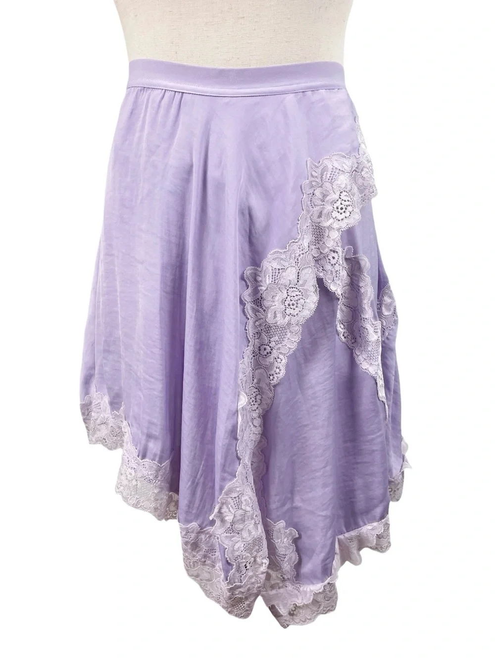 Intimately Free People Neon Nights Half Slip Lilac Skirt XS Lace Coquette Fairy